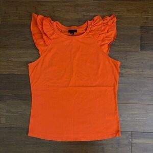 NWOT Anthropologie women’s orange flutter sleeve T-shirt top XS